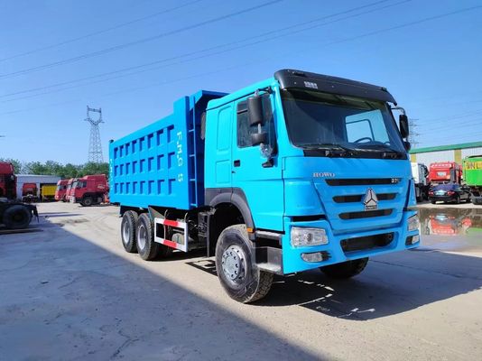 10 pneus 336 chevaux de seconde main Peacock bleu Sinotruck HOWO 6*4 Camion à ordures Euro 3/4/5 Validable