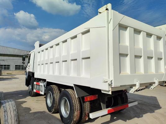 6×4 Front Lifting Style Dump Truck 351-450HP Secondhand Sinotruck HOWO 10 roues Blanc