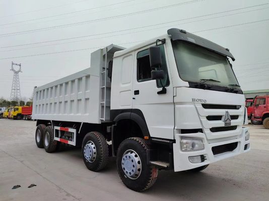 375HP Sinotruk HOWO 8*4 Camion de décharge Camion d'occasion 12 roues Blanc Transport