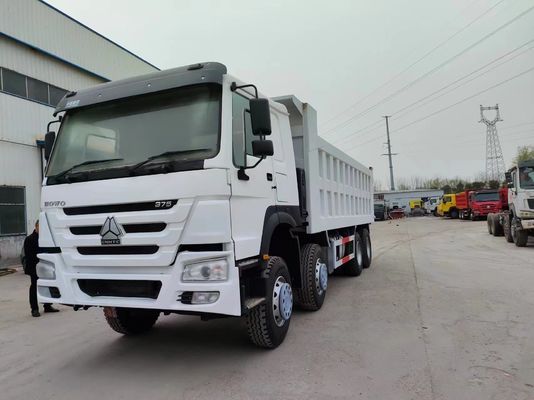 375HP Sinotruk HOWO 8*4 Camion de décharge Camion d'occasion 12 roues Blanc Transport