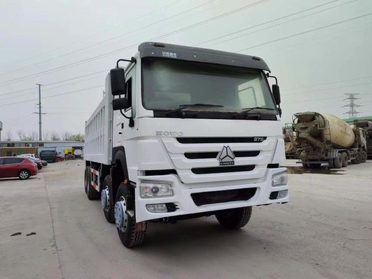 375HP Sinotruk HOWO 8*4 Camion de décharge Camion d'occasion 12 roues Blanc Transport