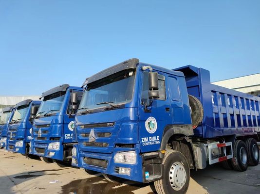 Transmission manuelle de type 6×4 roue motrice Sinotruck HOWO Bleu camion de décharge 10 pneus